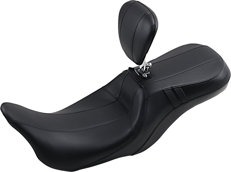 LE PERA Outcast GT Seat - 2-Up - With Backrest - Black Carbon Fiber - Touring '08-'23