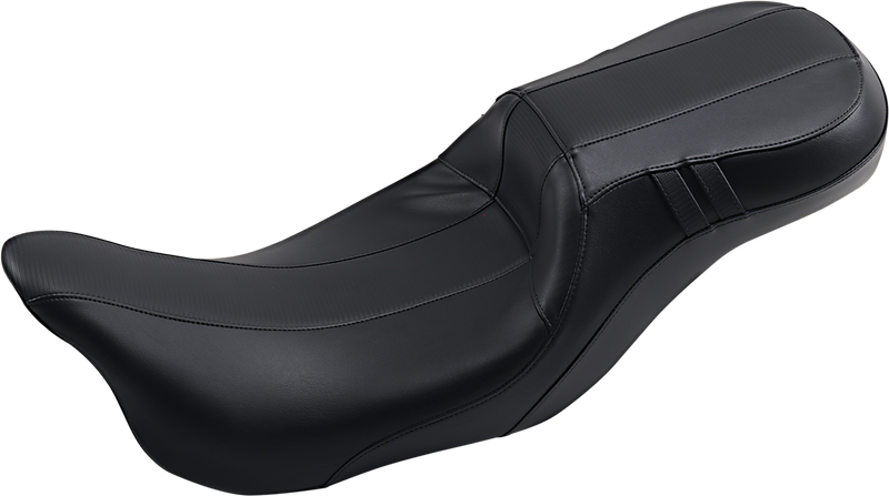 LE PERA Outcast Daddy Long Legs Seat - 2-Up - w/o Backrest - Carbon Fiber Inlay - Black - Touring '08-'23