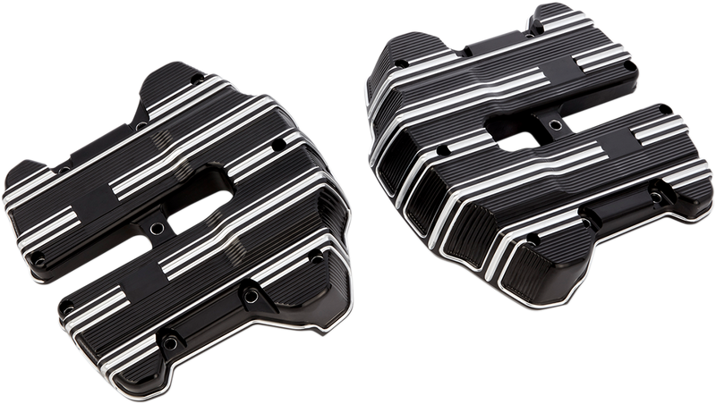 ARLEN NESS 10 Gauge Rocker Box Top Covers - Black Anodized / Machined - M8