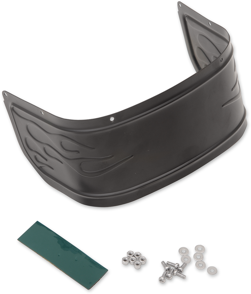 DRAG SPECIALTIES Satin Black Steel Front Fender Skirt - Flame