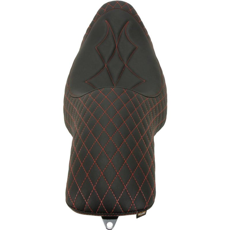 MUSTANG Revere Journey One-Piece 2-Up Seat - Diamond American Beauty Red Stitch - Touring '08-'21