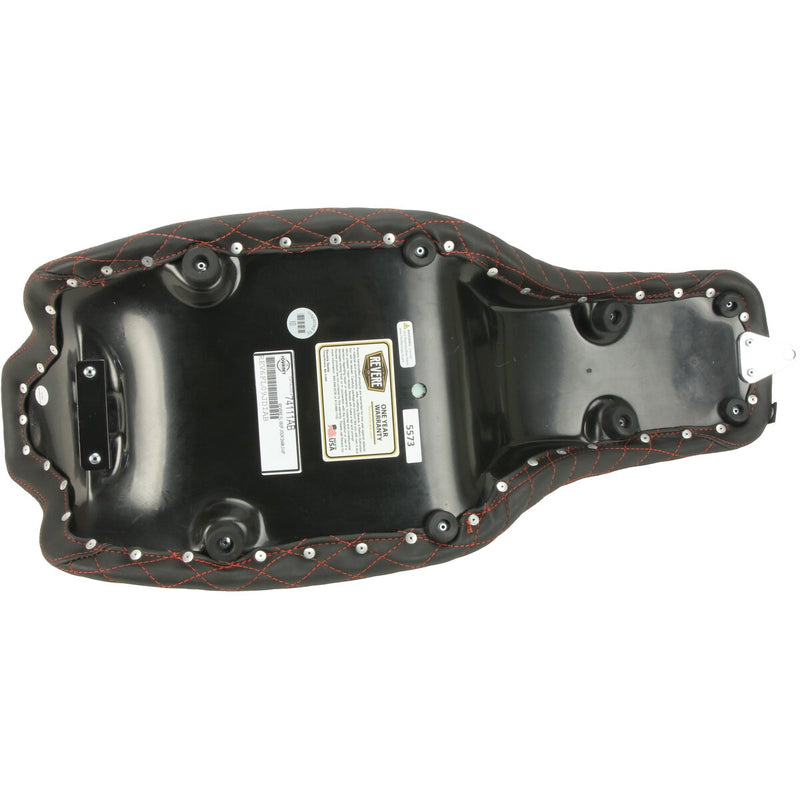 MUSTANG Revere Journey One-Piece 2-Up Seat - Diamond American Beauty Red Stitch - Touring '08-'21