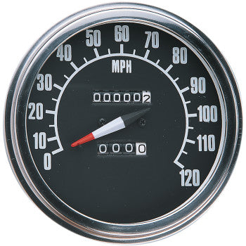 Drag Specialties 5" FL-Style 2240:60 Speedometer with Reed Switch - Black Face - FL/FX '91-'95