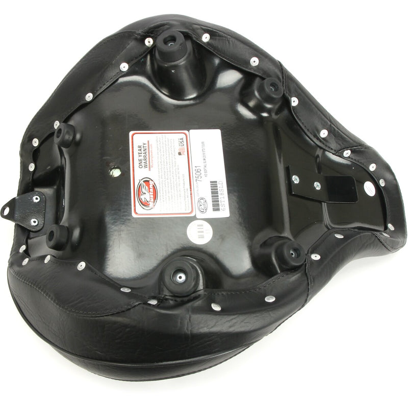 MUSTANG Wide Solo Touring Seat - Quad Stich - Black - Softail '18-'21