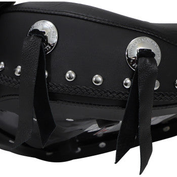 MUSTANG Wide Touring One-Piece 2-Up Seat - Chrome Studs and Conchos - Dyna '04-'05