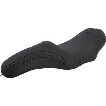 MUSTANG Tripper Fastback™ Seat for Yaffe Tank - Stitched with Small Diamond-Stitched Inlays - Touring '08-'21