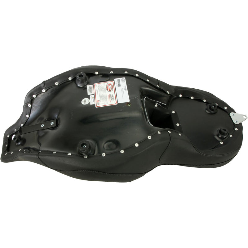 MUSTANG One-Piece Sport 2-Up Plain Touring Vinyl Seat - Black - Touring '97-'07