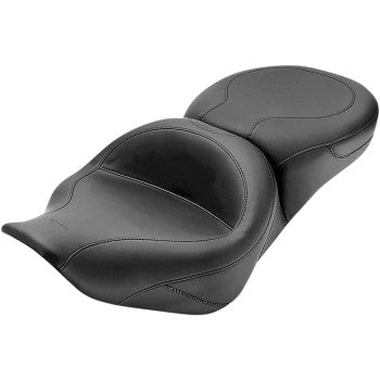 MUSTANG Vintage Wide One-Piece 2-Up Ultra Touring Seat - Smooth - Black - FLH '97-'07