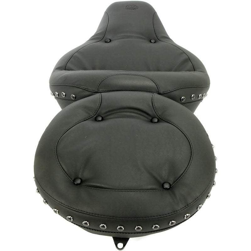 MUSTANG Regal Wide One-Piece 2-Up Touring Seat - Chrome Studs - FLH '97-'07