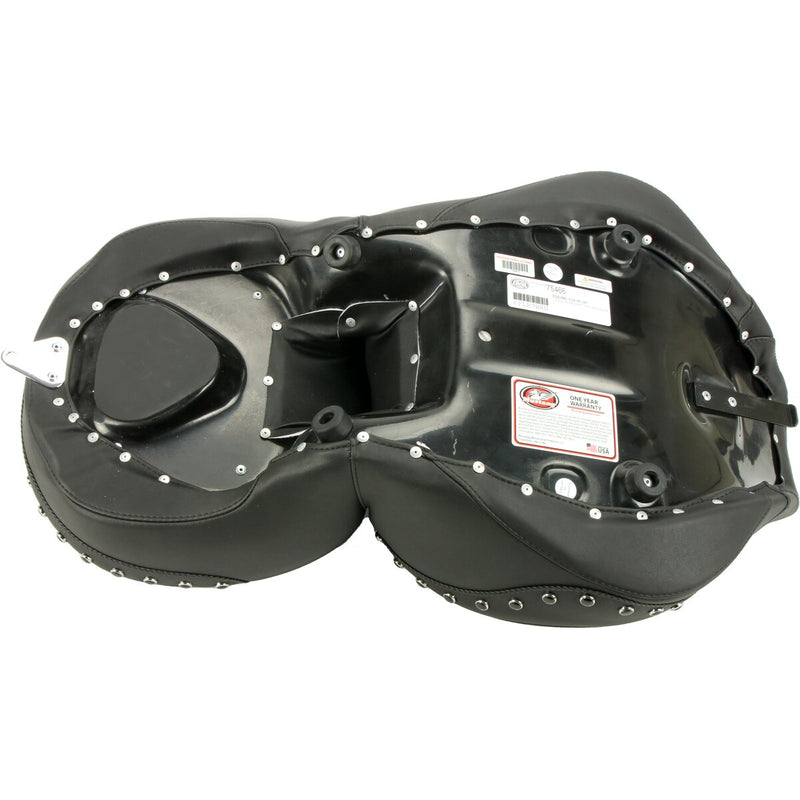 MUSTANG Regal Wide One-Piece 2-Up Touring Seat - Chrome Studs - FLH '97-'07