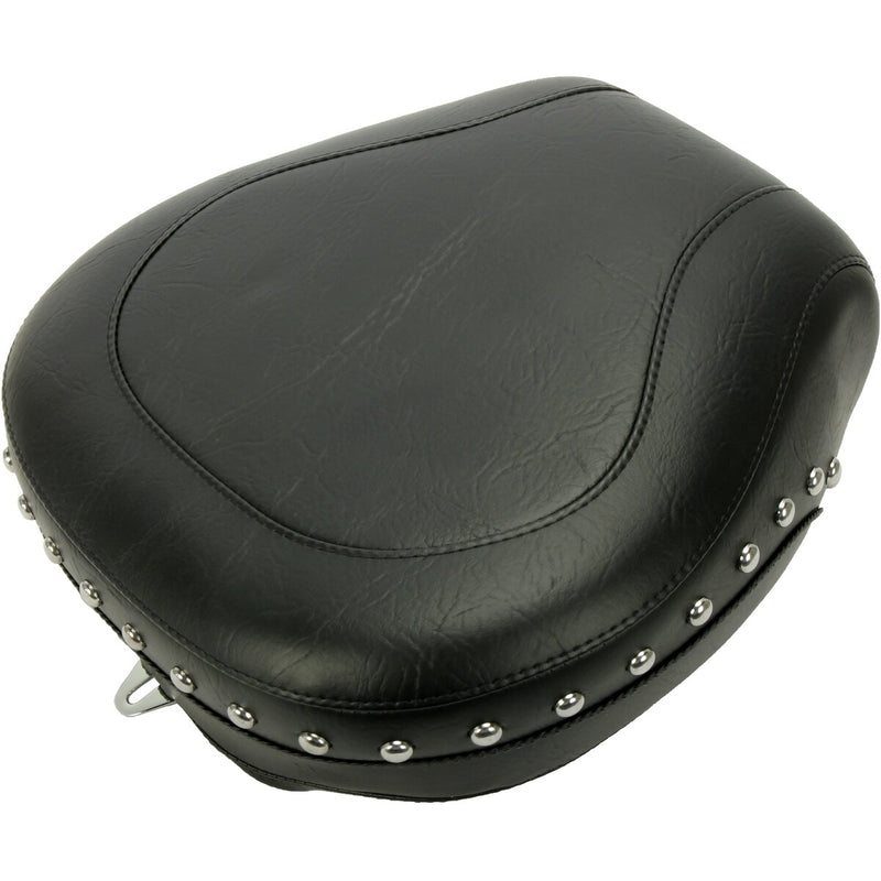 MUSTANG Vintage Wide Rear Seat - Chrome Studs - Black - Softail '84-'99