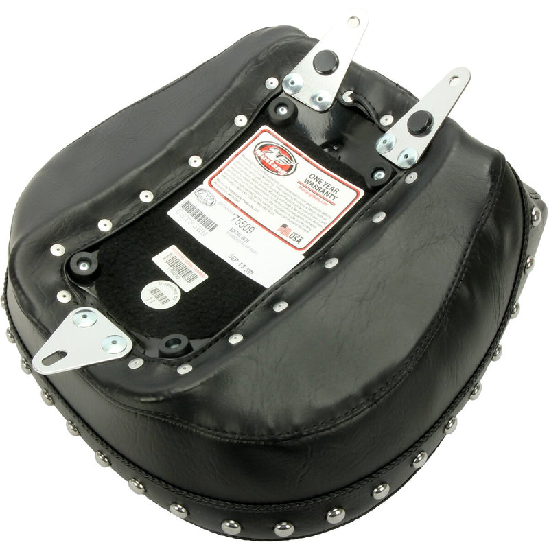 MUSTANG Vintage Wide Rear Seat - Chrome Studs - Black - Softail '84-'99