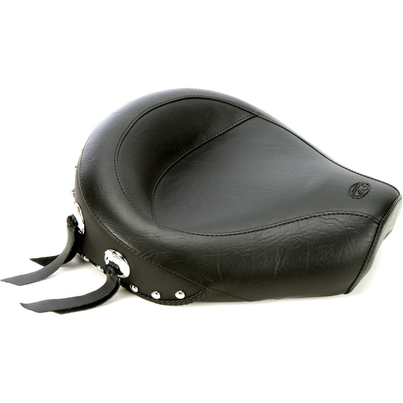 MUSTANG Solo Seat - Chrome Studs and Conchos - Sportster '96-'03 with 2.1/3.3 Gallon Tank