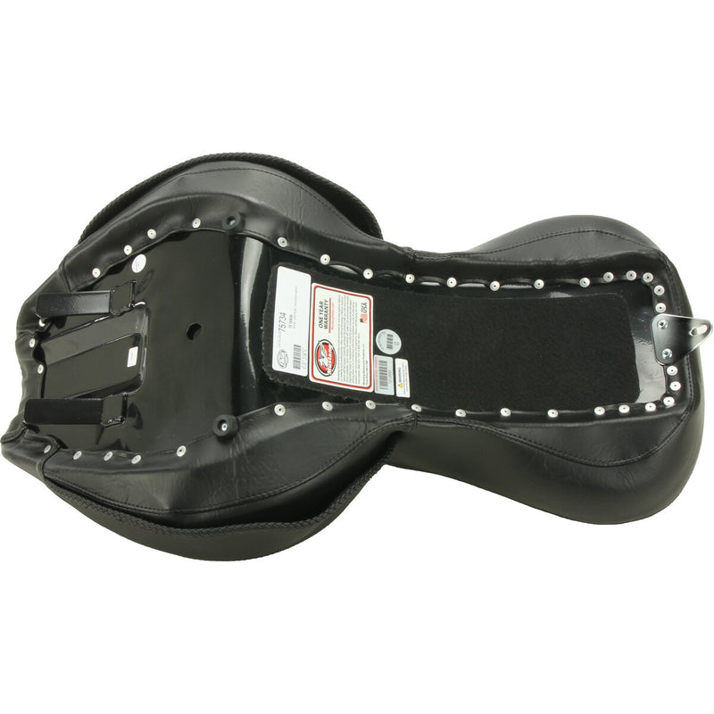 MUSTANG Vintage Style Wide One-Piece 2-Up Seat - Smooth - Black - FL / FX '58-'84