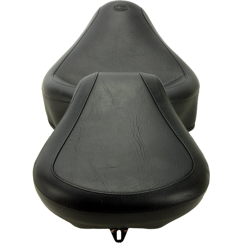 MUSTANG Vintage Style Wide One-Piece 2-Up Seat - Smooth - Black - FL / FX '58-'84