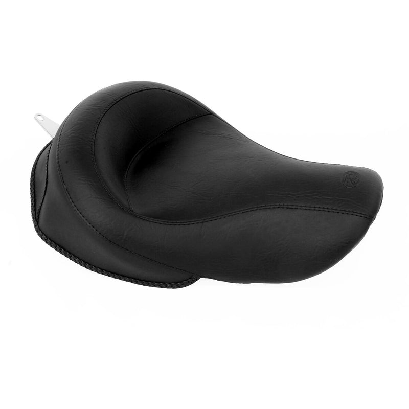 MUSTANG Wide Solo Seat - Smooth - Black - Dyna '96-'03
