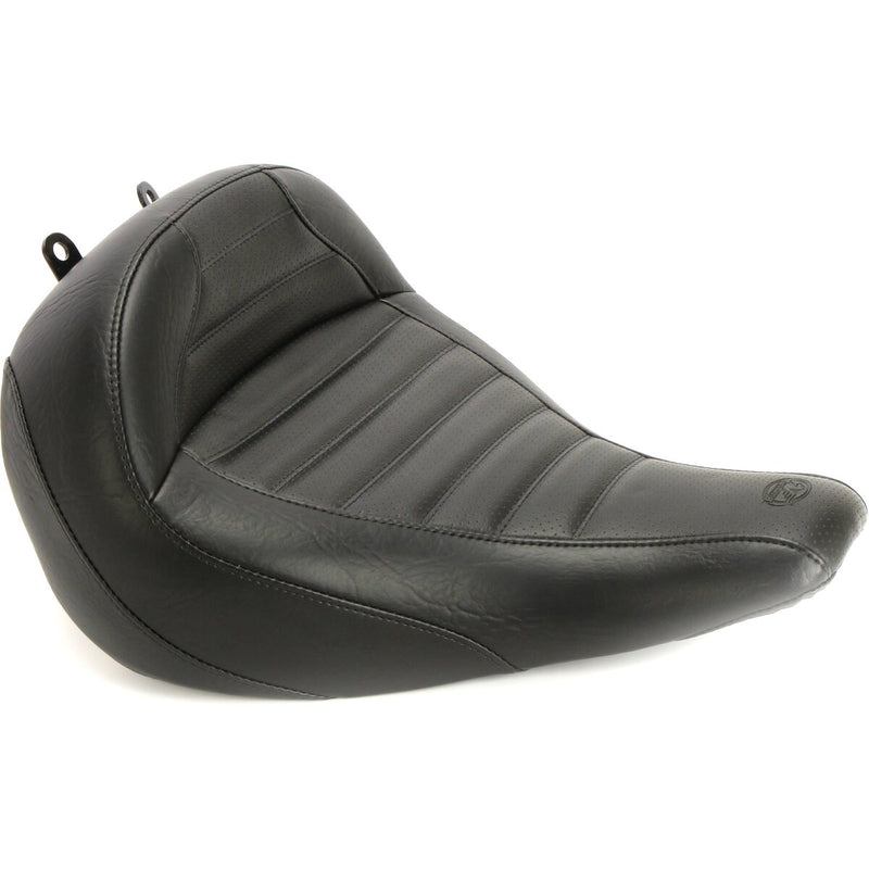 MUSTANG Touring Solo Seat  - Perforated Tuck & Roll - Black - Softail '18-'21