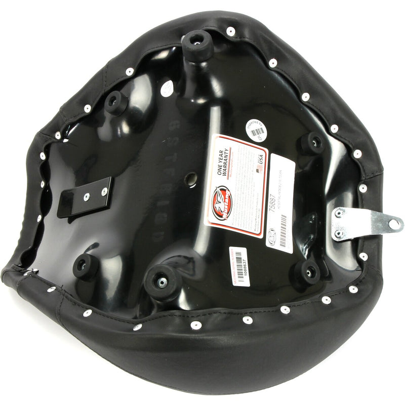 MUSTANG Max Profile Solo Touring Seat - without Driver Backrest - Black - Trapezoid Stitch - Softail '18-'21