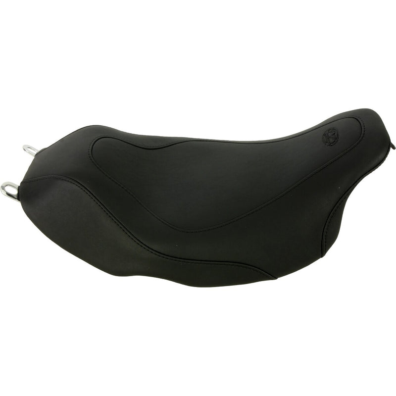 MUSTANG Tripper Black Stitched without Backrest Solo Synthetic Glove Leather Seat - Black - Touring '08-'21