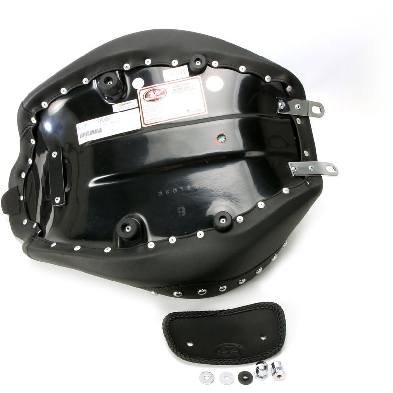 MUSTANG Wide Super Solo Seat - Chrome Studs - Black - Touring '08-21