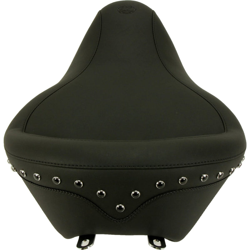 MUSTANG Wide Super Solo Seat - Black Pearl-Centered Studs - Black - Touring '08-21