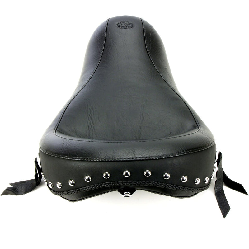 MUSTANG Wide Touring Solo Seat - Chrome Studs and Conchos - Dyna '06-'17