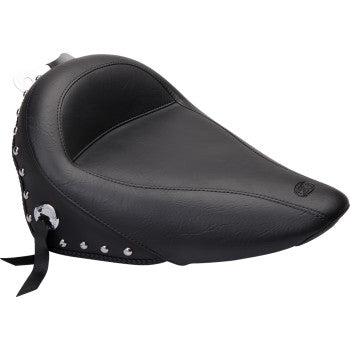 MUSTANG Standard Touring Solo Seat - Chrome Studs and Conchos - Softail '00-'17