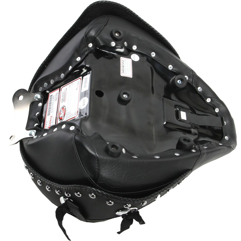 MUSTANG MUSTANG Wide Solo Seat - Chrome Studs w/ Concho - Softail '00-'15