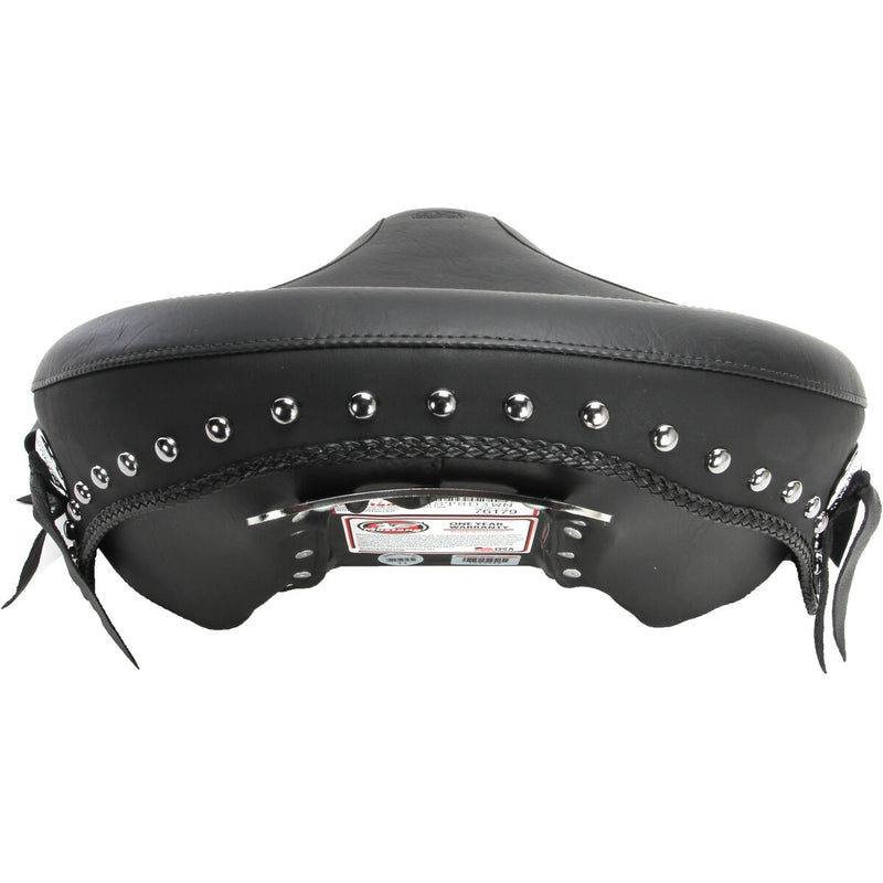 MUSTANG MUSTANG Wide Solo Seat - Chrome Studs w/ Concho - Softail '00-'15