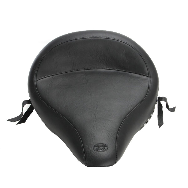 MUSTANG MUSTANG Wide Solo Seat - Chrome Studs w/ Concho - Softail '00-'15