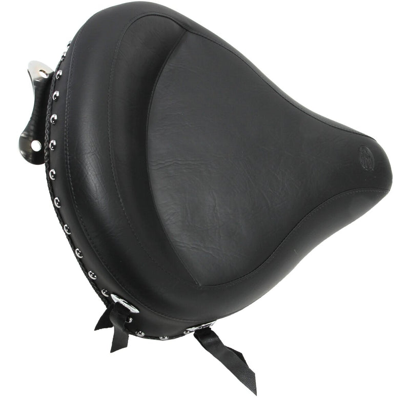 MUSTANG MUSTANG Wide Solo Seat - Chrome Studs w/ Concho - Softail '00-'15