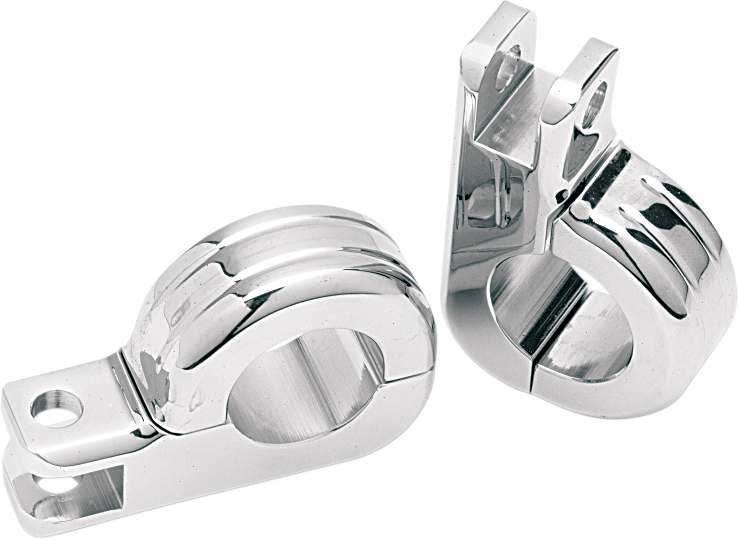DRAG SPECIALTIES Highway Two-Piece Footpeg Clamps - Chrome - 1-1/4"