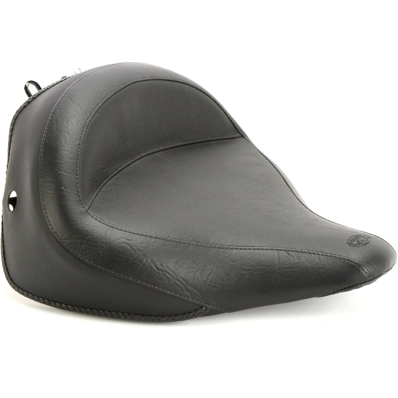 MUSTANG Wide Touring Solo Seat - Smooth - Softail '05-'17 With Standard Rack