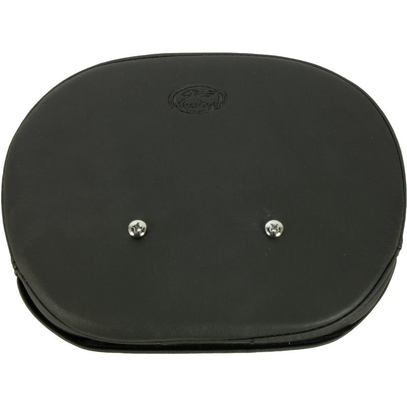 MUSTANG Contoured Passenger Backrest Pad - Black - Trapezoid Stitch