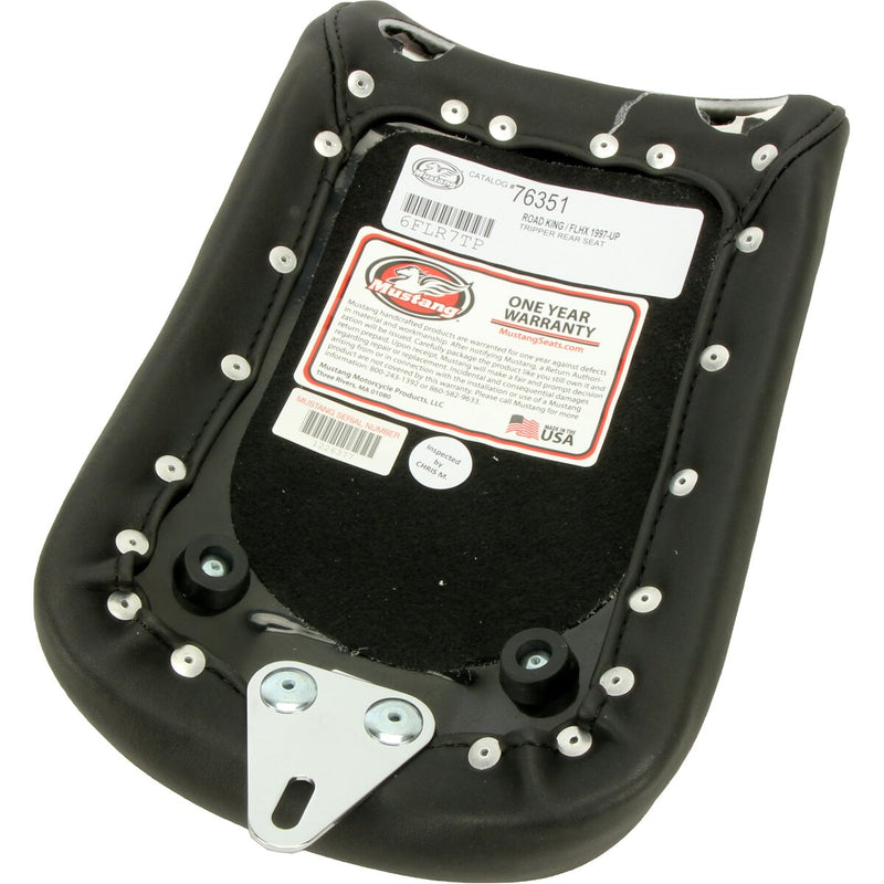 MUSTANG Tripper Rear Pillion Pad Synthetic Glove Leather Seat - Black - Touring '97-'20