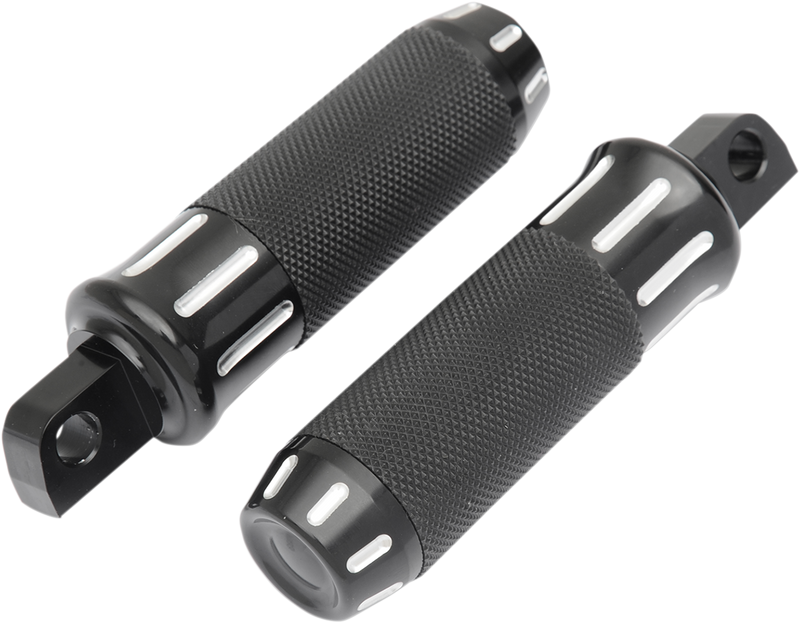 DRAG SPECIALTIES Folding Custom Male Mount Footpegs - Contrast Cut Black