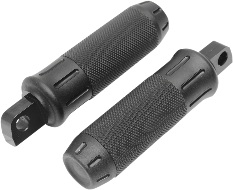 DRAG SPECIALTIES Folding Custom Peen Male Mount Footpegs Set - Black