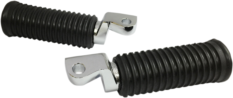 DRAG SPECIALTIES OE Replacement Folding Rubber Driver Foot Pegs - Chrome - XL