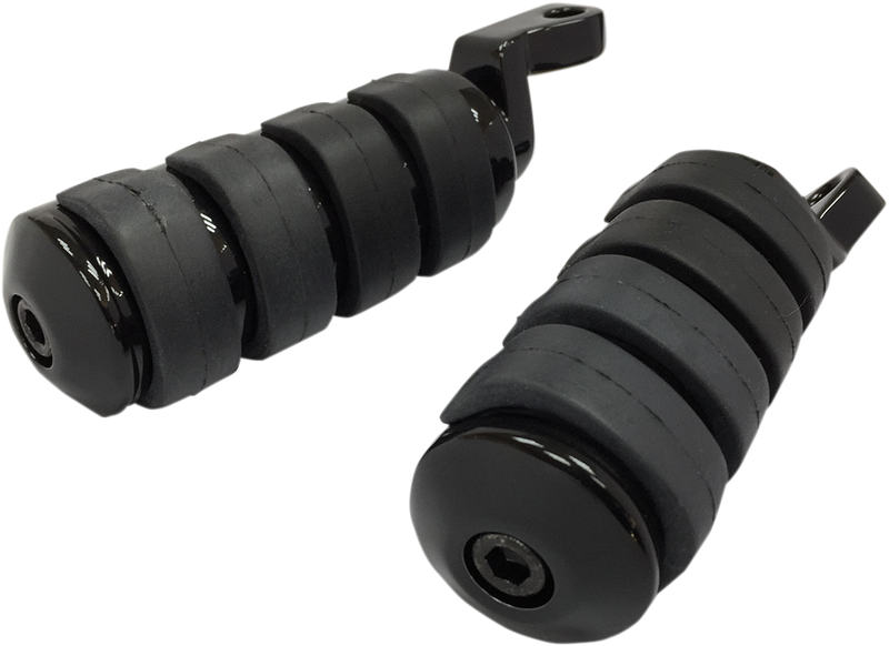 DRAG SPECIALTIES Soft-Ride Folding Driver Foot Pegs - Large - Black - FX/XL