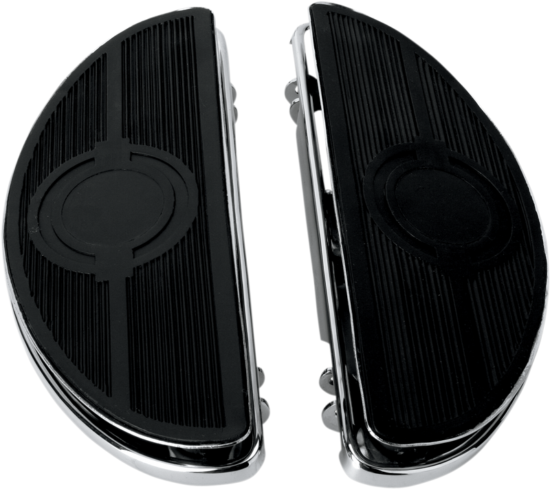 DRAG SPECIALTIES Vintage Style Half-Moon Floorboard - w/ Vibration Inserts - Chrome