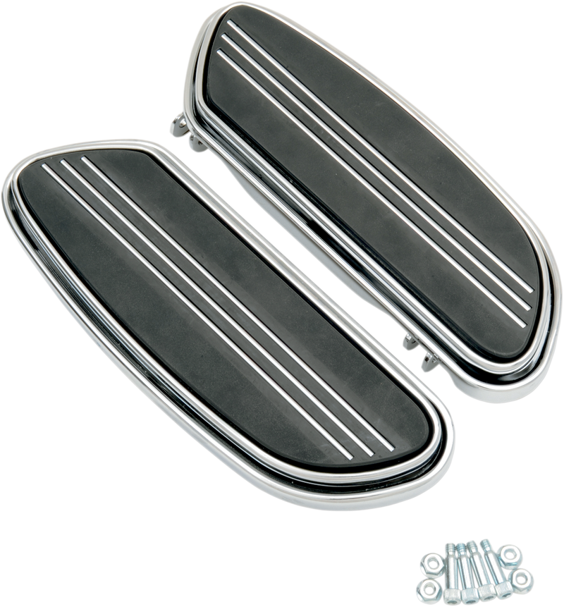 DRAG SPECIALTIES Sweeper Design Rider Floorboards - Chrome