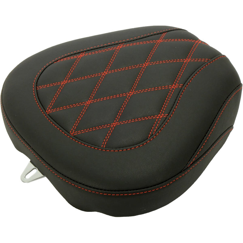 MUSTANG Wide Tripper™ Rear Seat - Diamond American Beauty Red Stitch - Touring '08-'21
