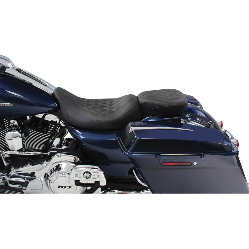 MUSTANG Wide Tripper™ Solo Seat - Diamond Stitch - Black - Touring '08-'21