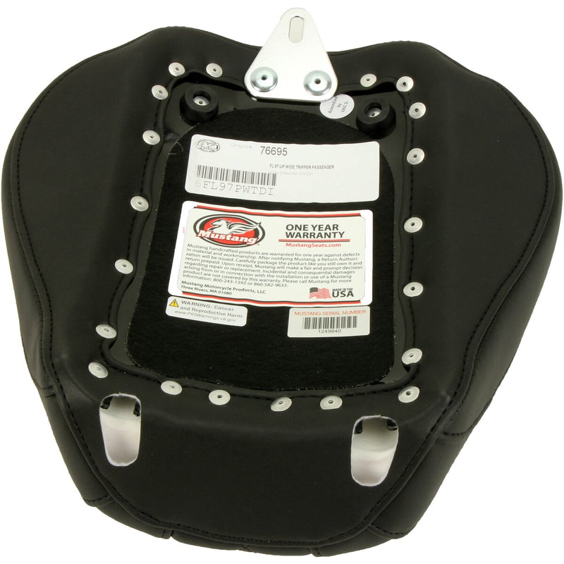 MUSTANG Wide Tripper Rear Seat - Diamond Stitch - Black - Touring '08-'21