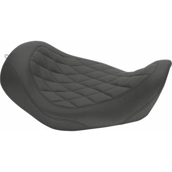 MUSTANG Wide Tripper™ Solo Seat - Diamond Stitch - Black - Dyna '06-'17