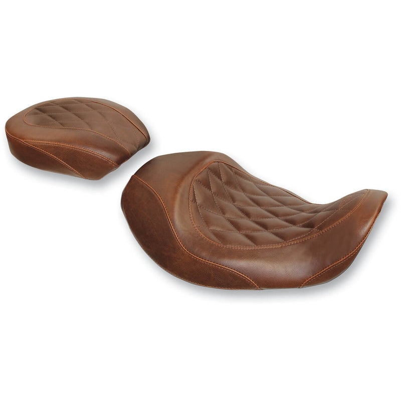 MUSTANG Wide Tripper™ Forward Passenger Seat - Diamond - Brown - Dyna '06-'17