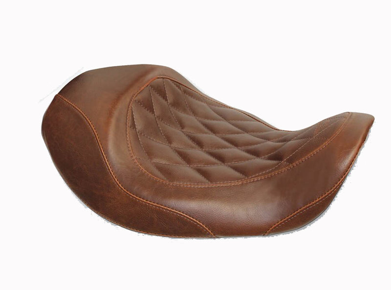 MUSTANG Wide Tripper™ Forward Solo Seat - Diamond - Brown - Dyna '06-'17