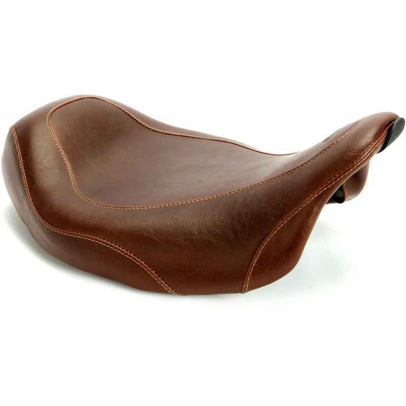 MUSTANG Wide Tripper™ Solo without Backrest Seat - Smooth - Brown - Touring '08-'21
