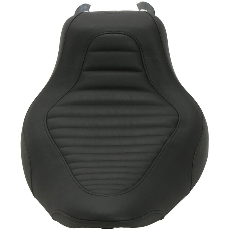 MUSTANG Tripper™ Synthetic Leather Solo Seat - Tuck and Roll - Black - Softail '00-'17