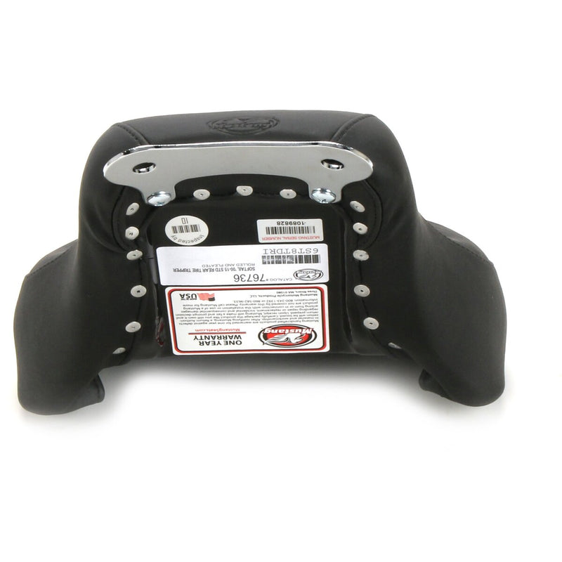 MUSTANG Tripper™ Synthetic Leather Solo Seat - Tuck and Roll - Black - Softail '00-'17